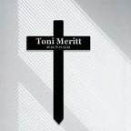Personalized Metal Cemetery Cross, Custom Name&Date Outdoor Grave Marker Memorial Stake Sympathy Grave Garden Decor
