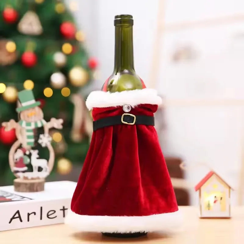 Christmas Wine Bottle Covers — Santa & Snowman Designs