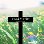 Personalized Metal Cemetery Cross, Custom Name&Date Outdoor Grave Marker Memorial Stake Sympathy Grave Garden Decor