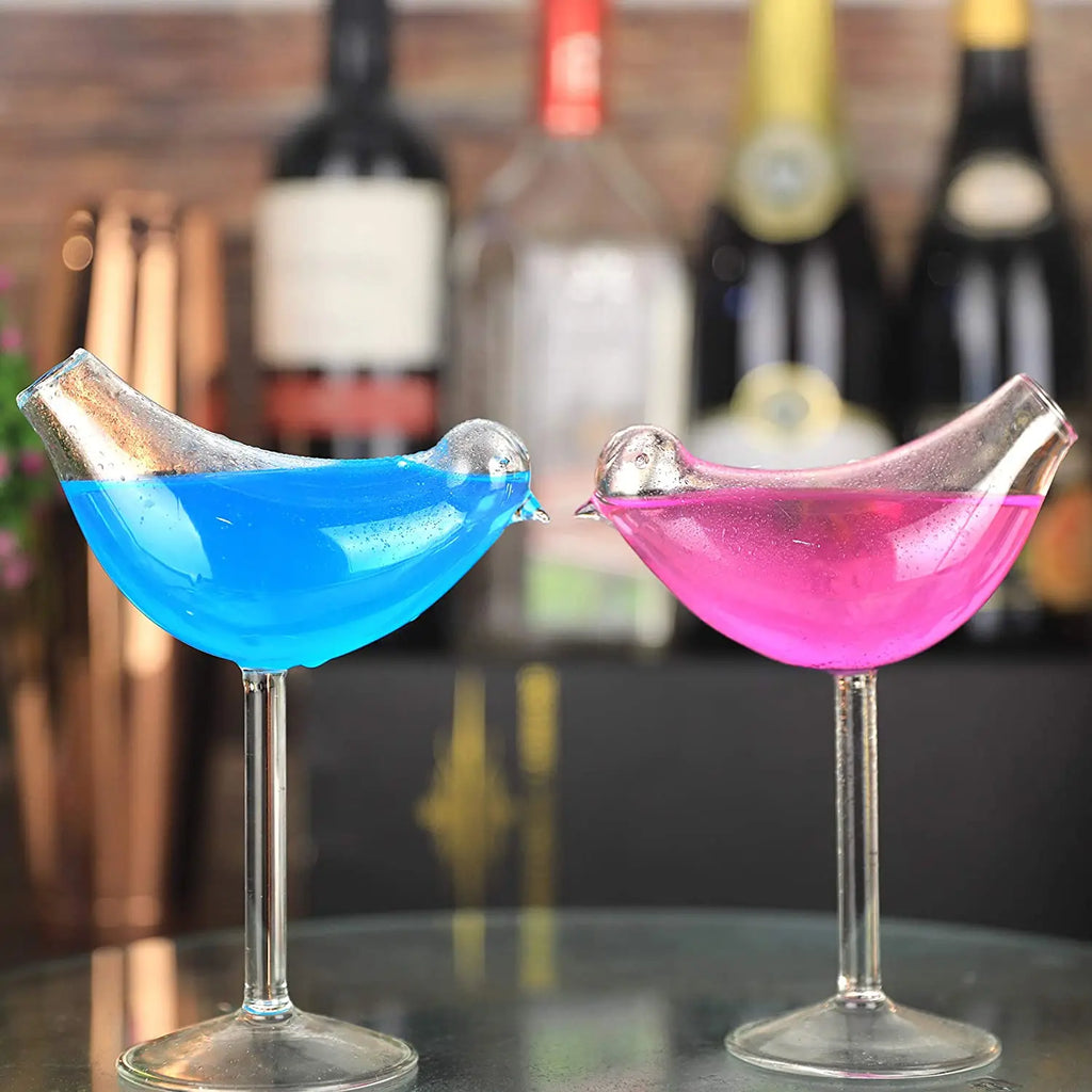 Creative Cocktail Glass - Porcupine Fish/Swan/Rose/Octopus/Bird Design Cocktail Glass, Novelty Drink Cup for KTV Bar Night Party