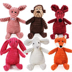 Corduroy Plush Squeaky Dog Toy – Animal Designs