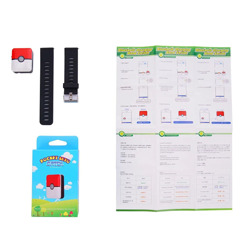 Catch Bracelet for Pokemon Go Plus Bluetooth Rechargeable Square Bracelet Wristband for Android IOS