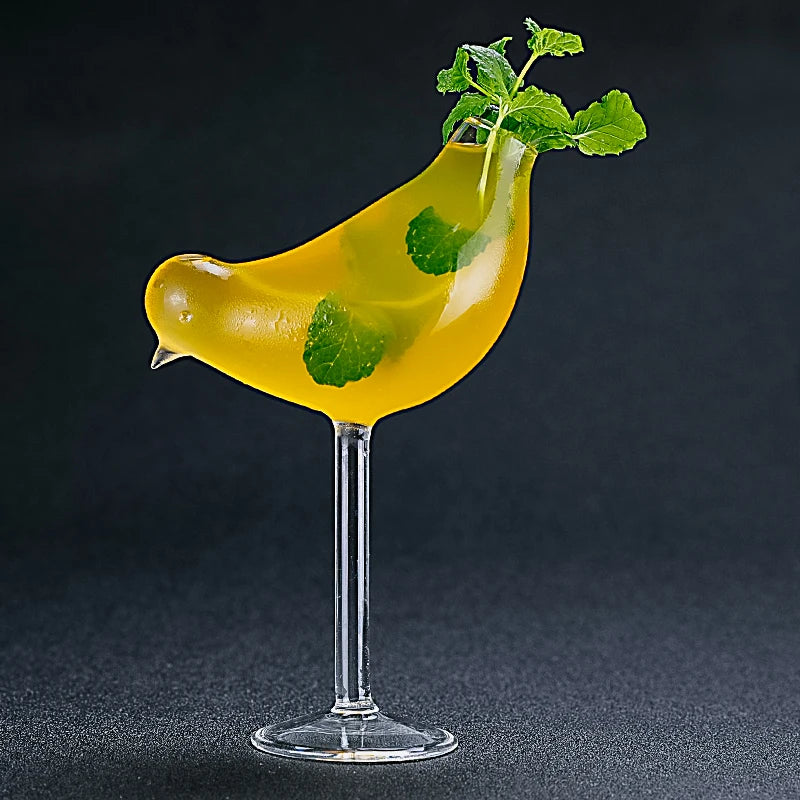 Creative Cocktail Glass - Porcupine Fish/Swan/Rose/Octopus/Bird Design Cocktail Glass, Novelty Drink Cup for KTV Bar Night Party