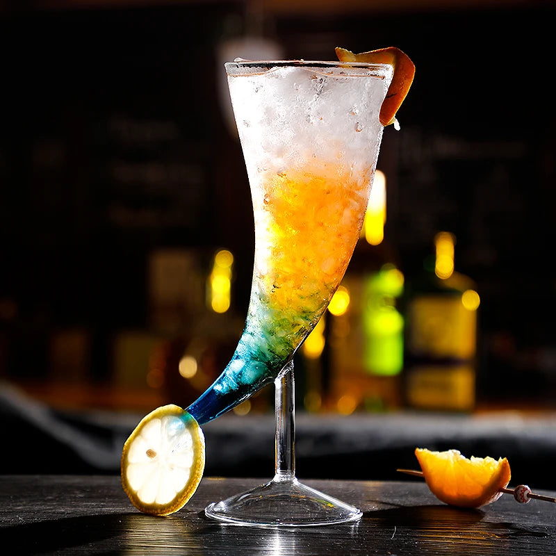 Creative Cocktail Glass - Porcupine Fish/Swan/Rose/Octopus/Bird Design Cocktail Glass, Novelty Drink Cup for KTV Bar Night Party