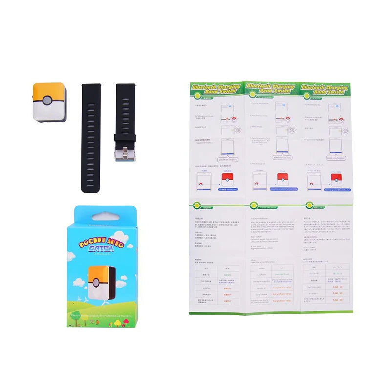 Catch Bracelet for Pokemon Go Plus Bluetooth Rechargeable Square Bracelet Wristband for Android IOS