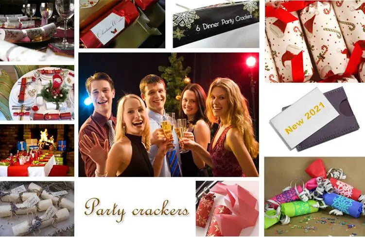 12 Inch Christmas Crackers Set of 6pcs, Christmas poppers, Christmas crackers with snap and prizes for adults