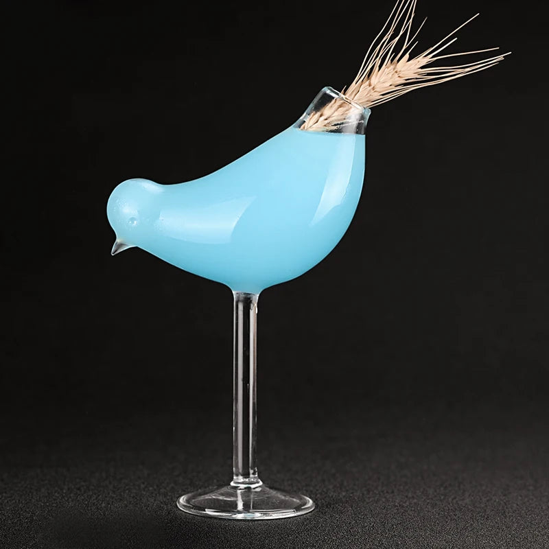 Creative Cocktail Glass - Porcupine Fish/Swan/Rose/Octopus/Bird Design Cocktail Glass, Novelty Drink Cup for KTV Bar Night Party