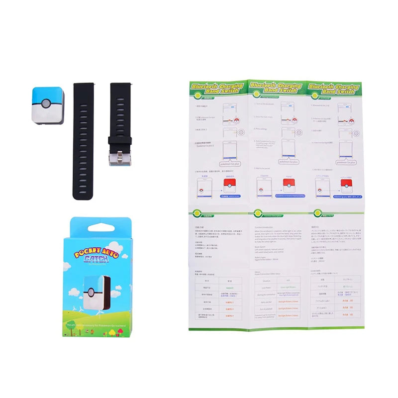 Catch Bracelet for Pokemon Go Plus Bluetooth Rechargeable Square Bracelet Wristband for Android IOS