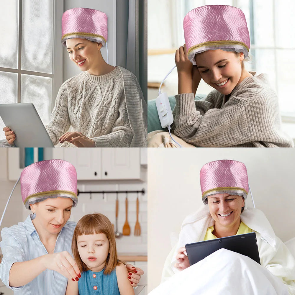 Thermal Treatment Hair Cap Heating Hair Steamer Nourishing Care Accessories Bonnets for Women Hair Dryer Home Spa Salon Styling
