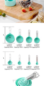 8pcs Measuring Cups Spoons Set Stackable Nesting Measure Cups
