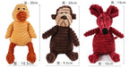 Corduroy Plush Squeaky Dog Toy – Animal Designs