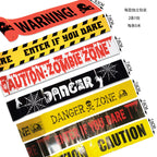 Cross Border in stock Halloween Party Decoration Warning Tape Horror Party Decoration Supplies Halloween Warning Tape