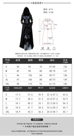 2025 New Halloween Witch Dress Hooded Skeleton Witch Magician Cosplay Stage Performance Costume