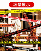 Cross Border in stock Halloween Party Decoration Warning Tape Horror Party Decoration Supplies Halloween Warning Tape