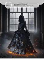 2025 New Halloween Witch Dress Hooded Skeleton Witch Magician Cosplay Stage Performance Costume