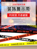 Cross Border in stock Halloween Party Decoration Warning Tape Horror Party Decoration Supplies Halloween Warning Tape