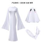 Halloween New Ghost Mother Cos Dress Lady Apricot Same Style Sexy Backless dress Stage Performance Dress for Women