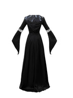 2025 New Halloween Witch Dress Hooded Skeleton Witch Magician Cosplay Stage Performance Costume
