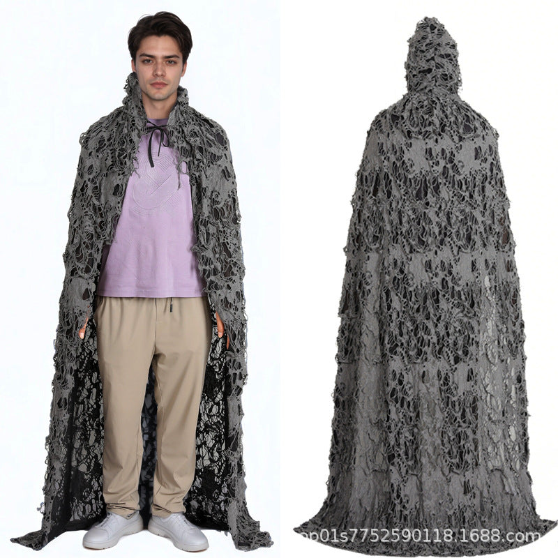 Cross-Border Halloween Cloak for Adults and Children Hooded Cloak Halloween Rag Clothes Party Death Game Dress up