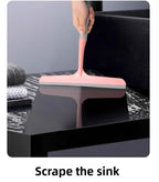 3-in-1 Silicone Squeegee, Multi-Purpose Water Blade for Bathroom, Window, Mirror, Countertop, Glass Cleaning Tool