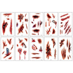 Halloween Realistic Scar Vampire Bite Zombie Scratch Horror Wound Tattoo Sticker