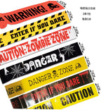 Cross Border in stock Halloween Party Decoration Warning Tape Horror Party Decoration Supplies Halloween Warning Tape