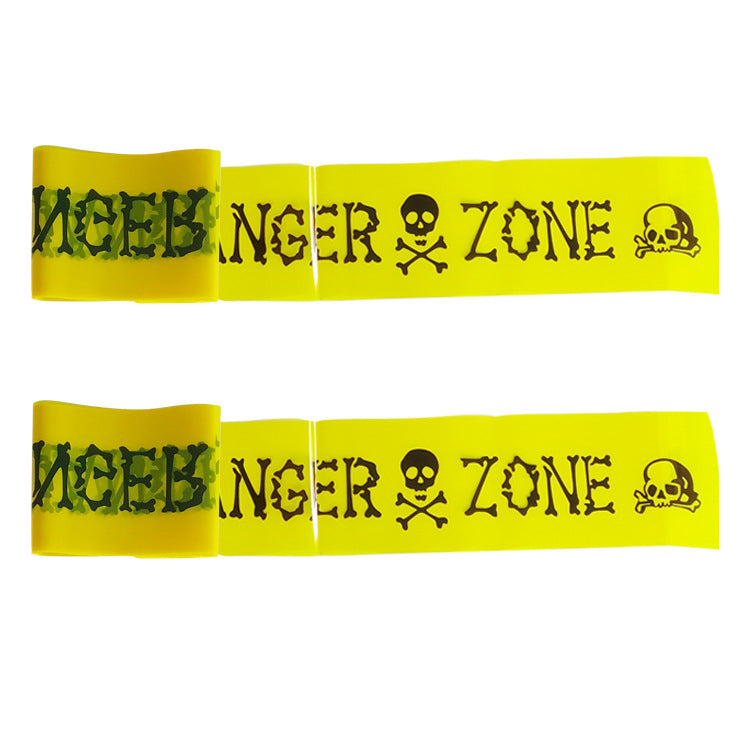 Cross Border in stock Halloween Party Decoration Warning Tape Horror Party Decoration Supplies Halloween Warning Tape