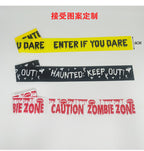 Cross Border in stock Halloween Party Decoration Warning Tape Horror Party Decoration Supplies Halloween Warning Tape