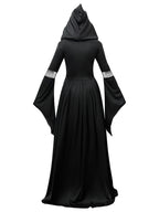 2025 New Halloween Witch Dress Hooded Skeleton Witch Magician Cosplay Stage Performance Costume