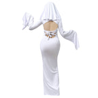 Halloween New Ghost Mother Cos Dress Lady Apricot Same Style Sexy Backless dress Stage Performance Dress for Women