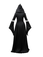 2025 New Halloween Witch Dress Hooded Skeleton Witch Magician Cosplay Stage Performance Costume