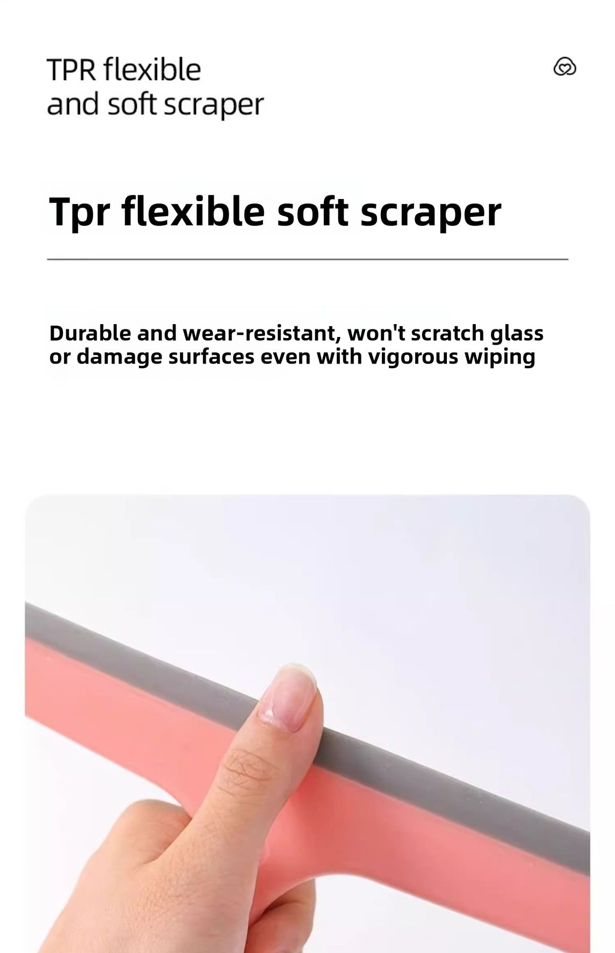 3-in-1 Silicone Squeegee, Multi-Purpose Water Blade for Bathroom, Window, Mirror, Countertop, Glass Cleaning Tool