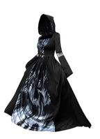 2025 New Halloween Witch Dress Hooded Skeleton Witch Magician Cosplay Stage Performance Costume