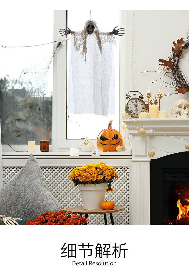Halloween Hanging Ghost New Secret Room Haunted House Bar Decoration Props Horror Ghost Face Skull Hanging Ghost Pendant Wholesale
