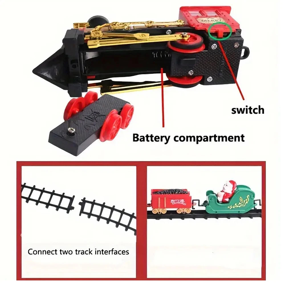 New Electric Train Set Mini Santa Claus Rail Car Toy Creative Decoration Christmas Tree Train Gift Children's Gifts