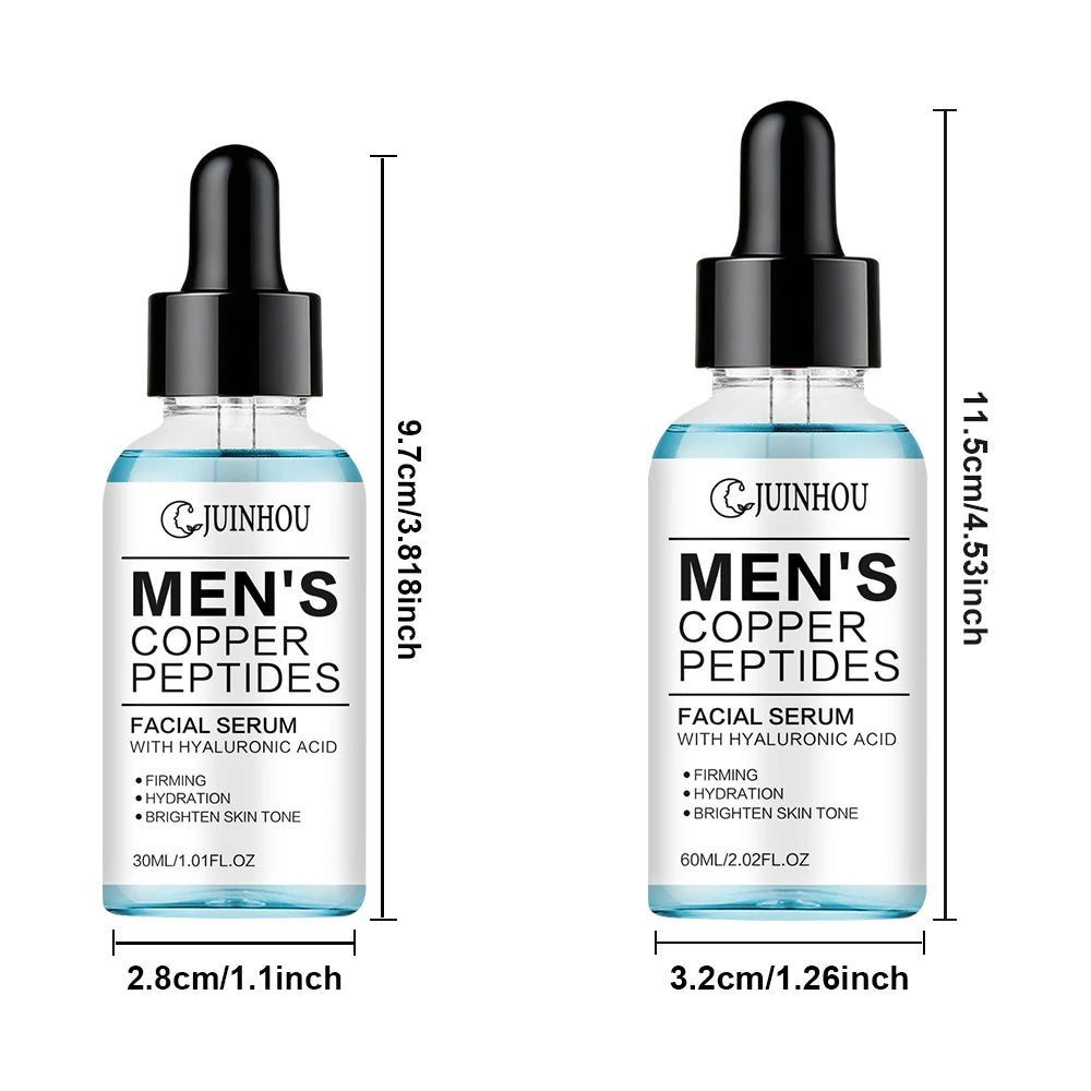 JUINHOU Men Face Serum&Cream Kit Copper Peptide Hyaluronic Acid Hydrating Firming Soothe Rough Skin Revitalize Dull Skin Man Day