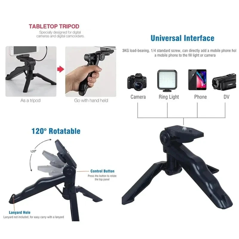 Smartphone Vlogging Kit With Tripod Phone Holder Mini Microphone LED