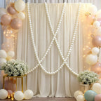 Wedding Backdrop Wall Decor - Faux Large Pearl - DIY Beaded Garland White Ball Pendant & Figurine
