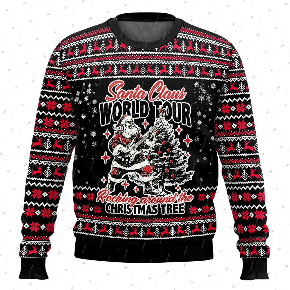 Santa & Skull Print Christmas Jumper