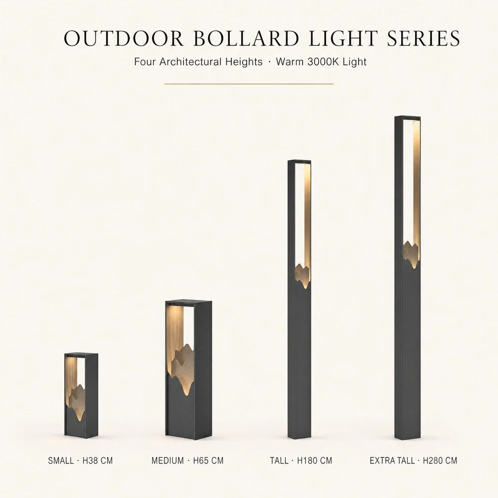 IP65 Waterproof Outdoor Garden Lawn Light Stainless Steel Mountain Path Lamp 38/65/180/280cm Bollard Light for Villa Yard Decora