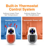 Plug In Electric Heater 500W Portable Room Heater Remote Control Mini Radiator Heating Stove Home Appliance Warmer
