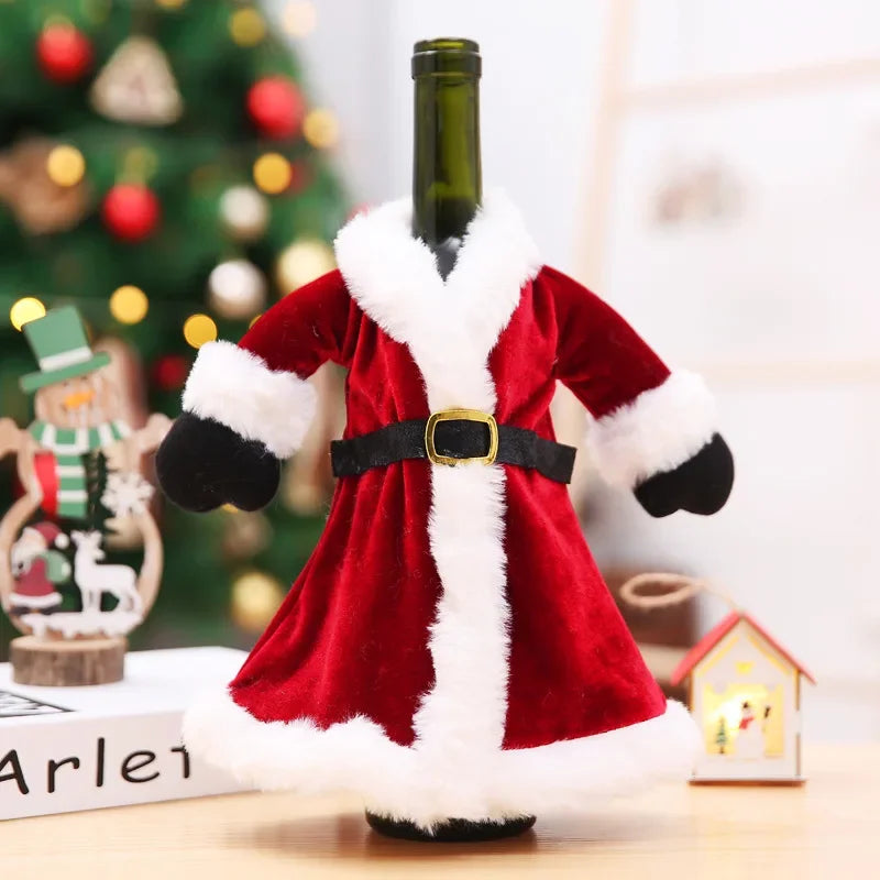Christmas Wine Bottle Covers — Santa & Snowman Designs