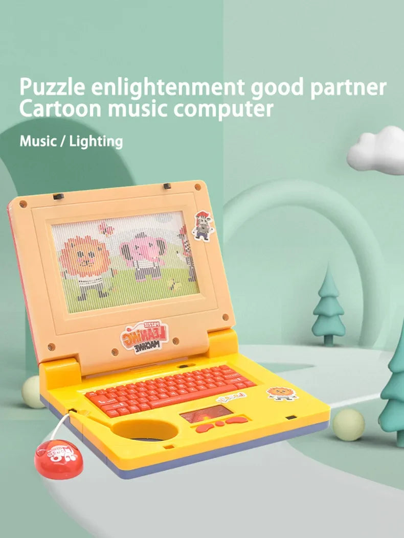 Mini Notebook Musical Toy Laptop Portable Integrated Toddler Puzzle Learning Machine Fake Computer Enlightening Birthday Gifts