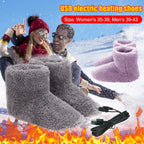 USB Electric Heating Shoes Men Women Winter Warm Snow Boots Electric Slippers Comfortable Plush Shoes Foot Warmer House Shoes