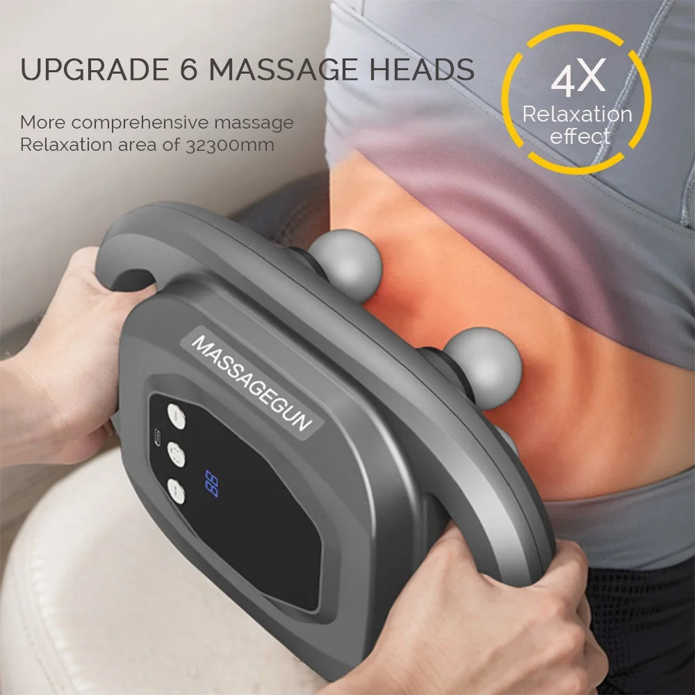 Fascial Massage Gun Electric Waist and Back Massager High-Frequency Vibration  Muscle Relaxation Electric Shoulder Massage Gun