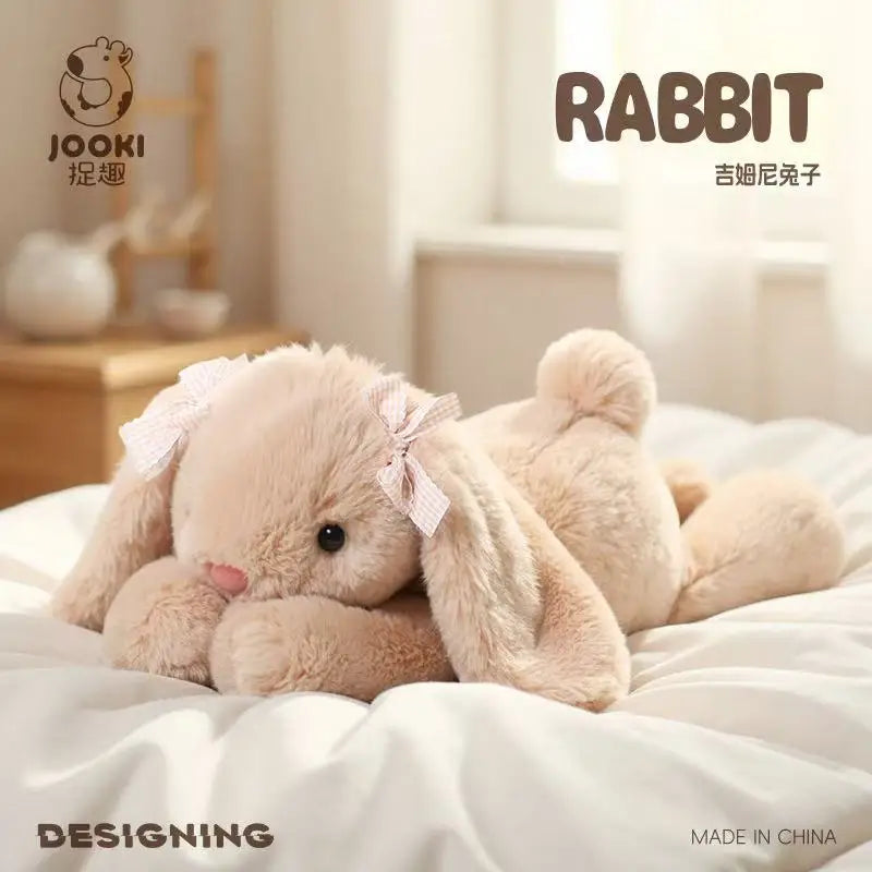 35cm New Simulated Shy Rabbit Doll Stuffed Plush Toy Cartoon Anime Cute Pillow Children's Birthday Gift Fun Doll