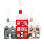 Christmas house resin wooden house snow winter incense cone burner ornament landscape decoration gift