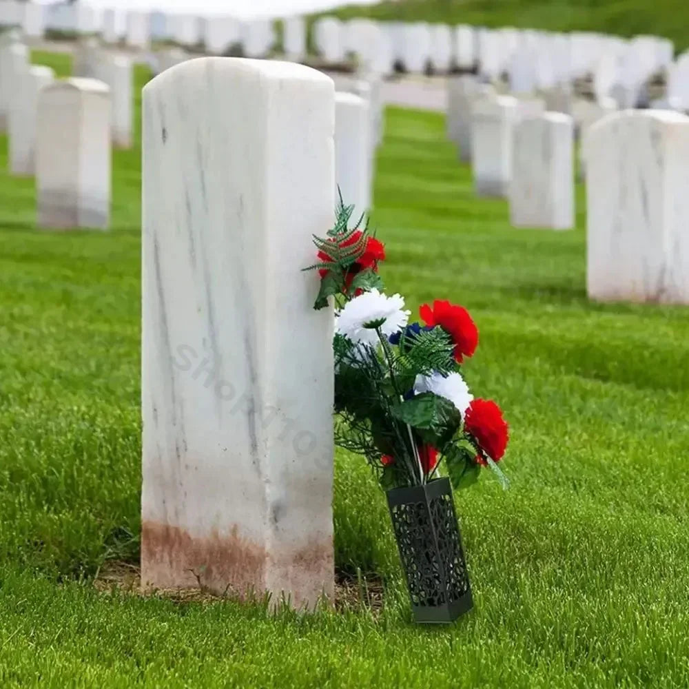 1/2/4PCS Cemetery Vase Plastic Cemetery Vase Decorations Gravestone Grave Yard Ground Outdoor Flower Marker Home Decorations