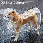 Transparent Waterproof Dog Raincoat – XS–8XL