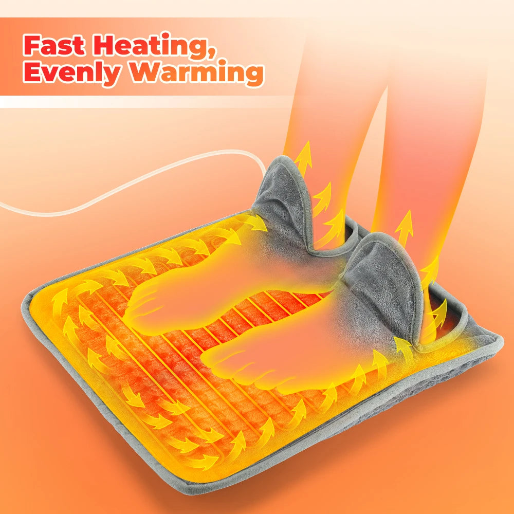 Washable Electric Heating Foot Pad Feet Warmer Household Soft Plush Thermal Heating Blanket Foot Warming Mat Home Office Bedroom